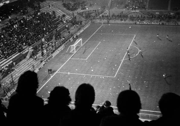 Giuseppe Meazza Stadion während des Erstrundenrückspiels von Inter Mailand im UEFA Cup Fußball EC 3 Herren UEFA Cup 1974 1975, Pokal, Europacup, Europapokal, Internazionale Milano - Etar Veliko Tarnovo 3:0 Totale Stadio Giuseppe Meazza, San Siro Mailand Fußball EC 3 Herren UEFA Cup 1974 1975, Pokal, Europacup, Europapokal, Internazionale Milano - Etar Veliko Tarnovo 3:0 Totale Stadio Giuseppe Meazza, San Siro Mailand