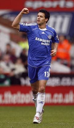 Michael Ballack (Chelsea) - Torjubel - EDITORIAL USE ONLY. No use with unauthorised audio, video, data, fixture lists, club league logos or live services. Online in-match use limited to 120 images, no video emulation. No use in betting, games or single club league player publications. Fußball Herren English Premier League 2006 2007, 1. Englische Liga, Chelsea FC London Einzelbild Sheffield Freude, Fußball Herren English Premier League 2006 2007, 1. Englische Liga, Chelsea FC London Einzelbild Sheffield Freude,