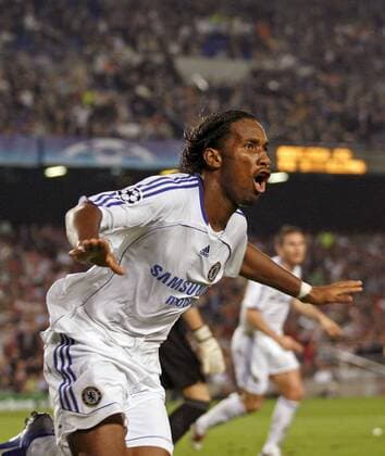 Didier Drogba (Chelsea) - Torjubel - EDITORIAL USE ONLY. No use with unauthorised audio, video, data, fixture lists, club league logos or live services. Online in-match use limited to 120 images, no video emulation. No use in betting, games or single club league player publications. Fußball EC 1 Herren Champions League 2006 2007, Chelsea FC London Einzelbild Barcelona Freude, Begeisterung, Fußball EC 1 Herren Champions League 2006 2007, Chelsea FC London Einzelbild Barcelona Freude, Begeisterung,
