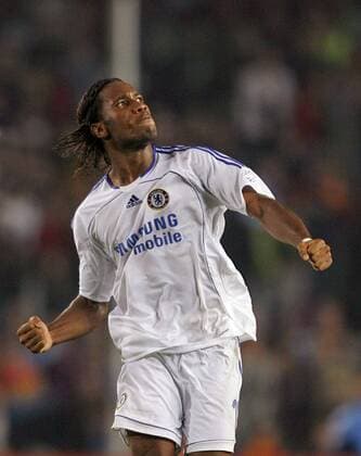 Didier Drogba (Chelsea) - Schlussjubel - EDITORIAL USE ONLY. No use with unauthorised audio, video, data, fixture lists, club league logos or live services. Online in-match use limited to 120 images, no video emulation. No use in betting, games or single club league player publications. Fußball EC 1 Herren Champions League 2006 2007, Chelsea FC London Einzelbild Barcelona Freude, Fußball EC 1 Herren Champions League 2006 2007, Chelsea FC London Einzelbild Barcelona Freude,