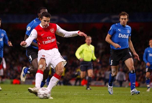 Robin van Persie (Arsenal) erzielt das 1:1 - Fußball EC 1 Herren Champions League 2006 2007, Arsenal FC London - Hamburger SV 3:1, Hamburg, HSV, Vdig Gruppe London Dynamik, Fußball EC 1 Herren Champions League 2006 2007, Arsenal FC London - Hamburger SV 3:1, Hamburg, HSV, Vdig Gruppe London Dynamik,