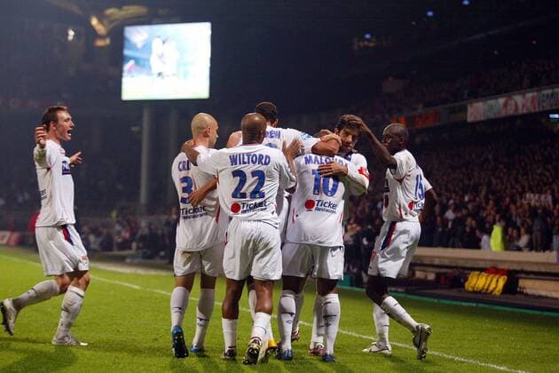 Torjubel Lyon- (pan17561) Fußball Herren Ligue 1 2006 2007, 1. Französische Liga, Olympique Lyonnais, OL, Vdig Gruppe Lyon Freude, Begeisterung, Fußball Herren Ligue 1 2006 2007, 1. Französische Liga, Olympique Lyonnais, OL, Vdig Gruppe Lyon Freude, Begeisterung,