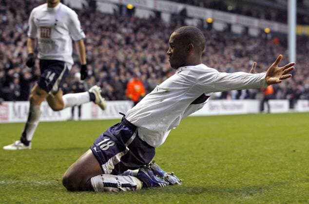 Jermain Defoe (Tottenham Hotspur) - Torjubel - EDITORIAL USE ONLY. No use with unauthorised audio, video, data, fixture lists, club league logos or live services. Online in-match use limited to 120 images, no video emulation. No use in betting, games or single club league player publications. Fußball Herren English Premier League 2006 2007, 1. Englische Liga, Tottenham Hotspurs, Spurs Einzelbild London Freude, Fußball Herren English Premier League 2006 2007, 1. Englische Liga, Tottenham Hotspurs, Spurs Einzelbild London Freude,