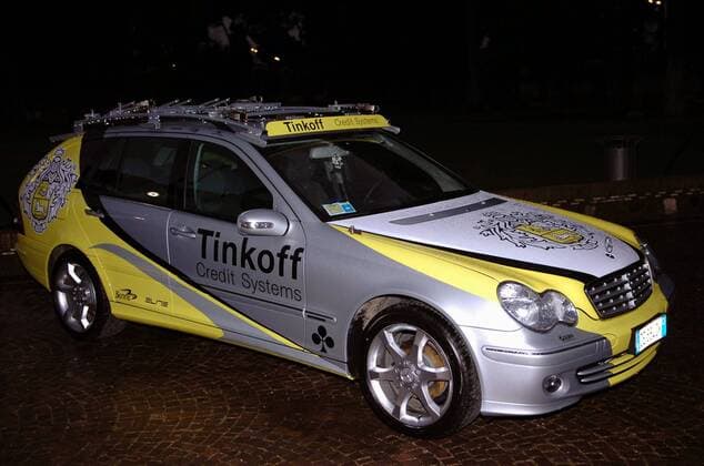 Mercedes C Klasse Kombi fungiert als Materialwagen des Team Tinkoff Credit Systems - Radsport Herren Straßenradsport 2007, Straße, Rad, Vorstellung, Präsentation, Pressetermin, Vdig Einzelbild Rom Radsport Herren Straßenradsport 2007, Straße, Rad, Vorstellung, Präsentation, Pressetermin, Vdig Einzelbild Rom
