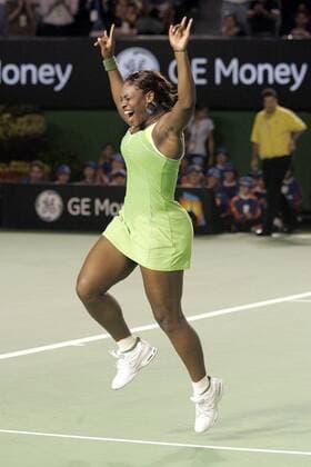 Siegerin Serena Williams (USA) - Jubel Tennis Damen Australian Open 2007, WTA Tor, Grand Slam, Finale, Endspiel Einzelbild Melbourne Freude, Begeisterung, Tennis Damen Australian Open 2007, WTA Tor, Grand Slam, Finale, Endspiel Einzelbild Melbourne Freude, Begeisterung,