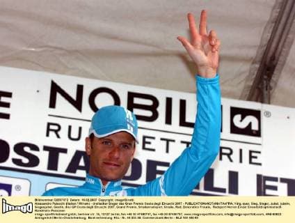 Alessandro Petacchi (Italien Milram) - dreifacher Sieger des Gran Premio Costa degli Etruschi 2007 - Radsport Herren GP Costa degli Etruschi 2007, Grand Premio, Straßenradsport, Straße, Rad, Einzelbild Donoratico Freude, Radsport Herren GP Costa degli Etruschi 2007, Grand Premio, Straßenradsport, Straße, Rad, Einzelbild Donoratico Freude,