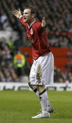 Wayne Rooney (Manchester United) enttäuscht - EDITORIAL USE ONLY. No use with unauthorised audio, video, data, fixture lists, club league logos or live services. Online in-match use limited to 120 images, no video emulation. No use in betting, games or single club league player publications. Fußball EC 1 Herren Champions League 2006 2007, Manchester United, ManU Einzelbild Manchester Wut, Fußball EC 1 Herren Champions League 2006 2007, Manchester United, ManU Einzelbild Manchester Wut,