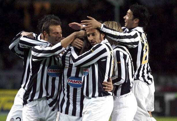 Torjubel Juventus Turin u.a. mit Alessandro del Piero (Mitte) - Fußball Herren Serie B 2006 2007, 2. Italienische Liga, Juventus Turin, Juve, Vdig Gruppe Turin Freude, Begeisterung, Fußball Herren Serie B 2006 2007, 2. Italienische Liga, Juventus Turin, Juve, Vdig Gruppe Turin Freude, Begeisterung,