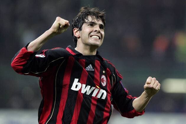 Kaka (AC Mailand) - Torjubel - EDITORIAL USE ONLY. No use with unauthorised audio, video, data, fixture lists, club league logos or live services. Online in-match use limited to 120 images, no video emulation. No use in betting, games or single club league player publications. Fußball EC 1 Herren Champions League 2006 2007, AC Mailand, Milan, Vdig Einzelbild Mailand Freude, Begeisterung, Fußball EC 1 Herren Champions League 2006 2007, AC Mailand, Milan, Vdig Einzelbild Mailand Freude, Begeisterung,