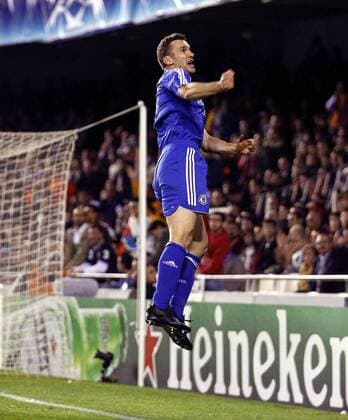 Andriy Shevchenko (Chelsea) - Torjubel - EDITORIAL USE ONLY. No use with unauthorised audio, video, data, fixture lists, club league logos or live services. Online in-match use limited to 120 images, no video emulation. No use in betting, games or single club league player publications. Fußball EC 1 Herren Champions League 2006 2007, Chelsea FC London Einzelbild Valencia Freude, Begeisterung, Fußball EC 1 Herren Champions League 2006 2007, Chelsea FC London Einzelbild Valencia Freude, Begeisterung,