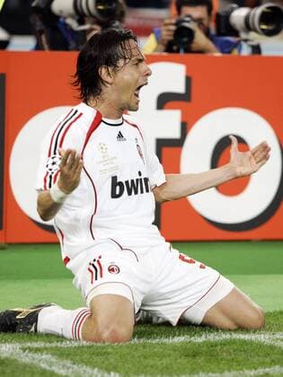 Filippo Inzaghi (AC Mailand) bejubelt das 2:0 - Fußball EC 1 Herren Champions League 2006 2007, AC Mailand Milan, Finale Endspiel, Vdig Einzelbild Athen Freude, Begeisterung, Fußball EC 1 Herren Champions League 2006 2007, AC Mailand Milan, Finale Endspiel, Vdig Einzelbild Athen Freude, Begeisterung,