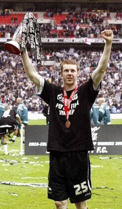 Stephen Pearson (Derby County) gewinnt mit seinem Verein das Finale um den Aufstieg - EDITORIAL USE ONLY. No use with unauthorised audio, video, data, fixture lists, club league logos or live services. Online in-match use limited to 120 images, no video emulation. No use in betting, games or single club league player publications. Fußball Herren Football League Championship 2006 2007, 2. Englische Liga, Finale, Endspiel Einzelbild London Freude, Fußball Herren Football League Championship 2006 2007, 2. Englische Liga, Finale, Endspiel Einzelbild London Freude,