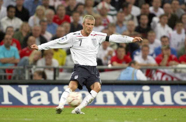 David Beckham (England) am Ball - Fußball Länderspiel Herren Freundschaftsspiel 2007, Test, Testspiel, Nationalmannschaft, Nationaltrikot Einzelbild London Dynamik, Fußball Länderspiel Herren Freundschaftsspiel 2007, Test, Testspiel, Nationalmannschaft, Nationaltrikot Einzelbild London Dynamik,