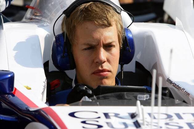 Sebastian Vettel (Deutschland BMW Sauber) im Cockpit seines Boliden Motorsport Grand Prix Herren Großer Preis der USA 2007, Formel 1 Weltmeisterschaft, F1, F, GP, WM, Test Einzelbild Indianapolis Motorsport Grand Prix Herren Großer Preis der USA 2007, Formel 1 Weltmeisterschaft, F1, F, GP, WM, Test Einzelbild Indianapolis