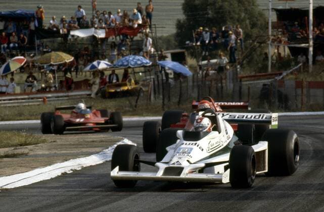 Clay Regazzoni (Schweiz Williams Ford) in seinem Boliden - Motorsport Grand Prix Herren Großer Preis von Südafrika 1979, Formel 1 Weltmeisterschaft, F1, F, GP, WM Einzelbild Kyalami Motorsport Grand Prix Herren Großer Preis von Südafrika 1979, Formel 1 Weltmeisterschaft, F1, F, GP, WM Einzelbild Kyalami