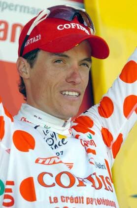 Sylvain Chavanel (Frankreich Cofidis) ist nach der 5. Etappe der Tour de France 2007 Bester in der Bergwertung - Radsport Herren Tour de France 2007, ProTour, Straßenradsport, Straße, Rad Porträt 5. Etappe: Chablis - Autun Freude, Radsport Herren Tour de France 2007, ProTour, Straßenradsport, Straße, Rad Porträt 5. Etappe: Chablis - Autun Freude,