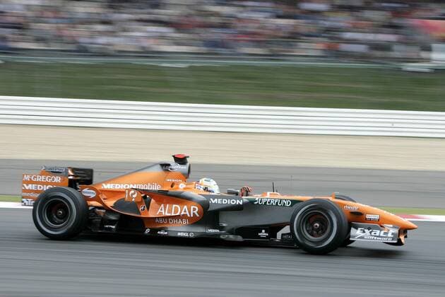 Adrian Sutil (Deutschland Spyker) in seinem Boliden Motorsport Grand Prix Herren Großer Preis von Europa 2007, Formel 1 Weltmeisterschaft, F1, F, GP, WM Einzelbild Nürburgring Nürburg Dynamik, Motorsport Grand Prix Herren Großer Preis von Europa 2007, Formel 1 Weltmeisterschaft, F1, F, GP, WM Einzelbild Nürburgring Nürburg Dynamik,