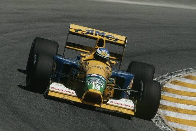 Michael Schumacher (Deutschland Benetton Ford) in seinem Boliden - (2006100221303081) Motorsport Grand Prix Herren Großer Preis von Mexiko 1992, Formel 1 Weltmeisterschaft, F1, F, GP, WM Einzelbild Interlagos Mexiko City, Stadt Motorsport Grand Prix Herren Großer Preis von Mexiko 1992, Formel 1 Weltmeisterschaft, F1, F, GP, WM Einzelbild Interlagos Mexiko City, Stadt