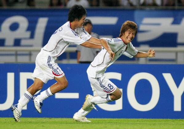 Yoichiro Kakitani (re.) und Jin Hanato (beide Japan U17) - Torjubel Fußball WM Herren U17 WM 2007, U 17, Länderspiel, Junioren, Nationalteam, Nationaltrikot Gruppe Goyang City Freude, Fußball WM Herren U17 WM 2007, U 17, Länderspiel, Junioren, Nationalteam, Nationaltrikot Gruppe Goyang City Freude,