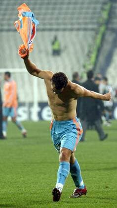 Gael Givet (Marseille) wütend - Fußball EC 1 Herren Champions League 2007 2008, Olympique de Marseille, OM Einzelbild Istanbul Enttäuschung, Verzweiflung, Wut, Fußball EC 1 Herren Champions League 2007 2008, Olympique de Marseille, OM Einzelbild Istanbul Enttäuschung, Verzweiflung, Wut,