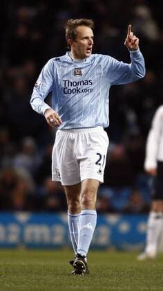 Dietmar Hamann (Manchester City) - Torjubel - EDITORIAL USE ONLY. No use with unauthorised audio, video, data, fixture lists, club league logos or live services. Online in-match use limited to 120 images, no video emulation. No use in betting, games or single club league player publications. Fußball Herren English Premier League 2007 2008, 1. Englische Liga Einzelbild Manchester Freude, Fußball Herren English Premier League 2007 2008, 1. Englische Liga Einzelbild Manchester Freude,