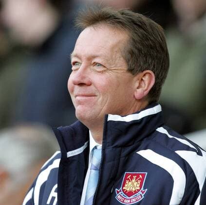 Trainer Alan Curbishley (West Ham) - EDITORIAL USE ONLY. No use with unauthorised audio, video, data, fixture lists, club league logos or live services. Online in-match use limited to 120 images, no video emulation. No use in betting, games or single club league player publications. Fußball Herren English Premier League 2007 2008, 1. Englische Liga, West Ham United Porträt London Freude, Fußball Herren English Premier League 2007 2008, 1. Englische Liga, West Ham United Porträt London Freude,