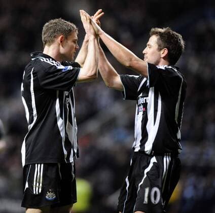 James Milner (li.) und Michael Owen (beide Newcastle) - Torjubel - EDITORIAL USE ONLY. No use with unauthorised audio, video, data, fixture lists, club league logos or live services. Online in-match use limited to 120 images, no video emulation. No use in betting, games or single club league player publications. Fußball Herren FA Cup 2007 2008, Englischer Pokal, Pokalspiel, Newcastle United Gruppe Newcastle Freude, Fußball Herren FA Cup 2007 2008, Englischer Pokal, Pokalspiel, Newcastle United Gruppe Newcastle Freude,