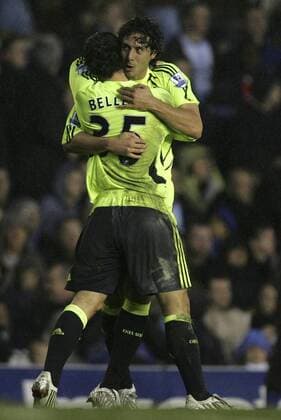 Claudio Pizarro (re.) und Juliano Belletti (beide Chelsea) - Torjubel - EDITORIAL USE ONLY. No use with unauthorised audio, video, data, fixture lists, club league logos or live services. Online in-match use limited to 120 images, no video emulation. No use in betting, games or single club league player publications. Fußball Herren English Premier League 2007 2008, 1. Englische Liga, Chelsea FC London Gruppe Birmingham Freude, Fußball Herren English Premier League 2007 2008, 1. Englische Liga, Chelsea FC London Gruppe Birmingham Freude,