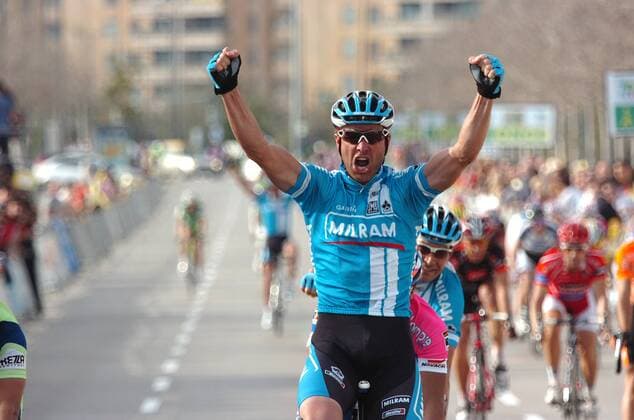 Alessandro Petacchi (Italien Milram) gewinnt die 5. Etappe der Valencia Rundfahrt 2008 - Radsport Herren Valencia Rundfahrt 2008, Straßenradsport, Straße, Rad, Gruppe 5. Etappe Freude, Begeisterung, Radsport Herren Valencia Rundfahrt 2008, Straßenradsport, Straße, Rad, Gruppe 5. Etappe Freude, Begeisterung,
