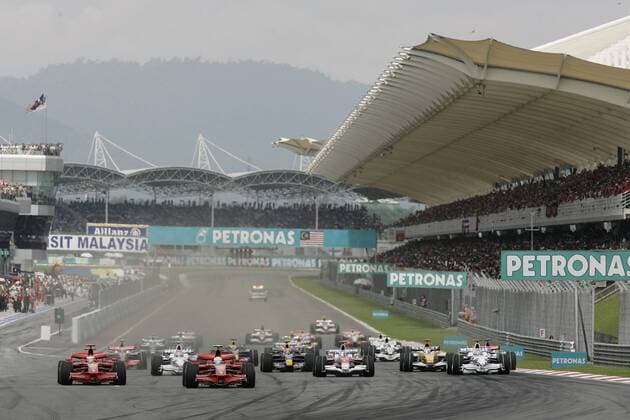 Start zum GP von Malaysia 2008 - Motorsport Grand Prix Herren Großer Preis von Malaysia 2008, Formel 1 Weltmeisterschaft, F1, F, GP, WM Totale Kuala Lumpur Sepang Motorsport Grand Prix Herren Großer Preis von Malaysia 2008, Formel 1 Weltmeisterschaft, F1, F, GP, WM Totale Kuala Lumpur Sepang