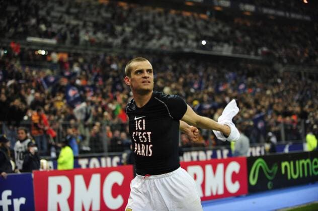 Jerome Rothen (Paris St. Germain) - Torjubel - Fußball Herren Coupe de la Ligue 2007 2008, Französischer Pokal, Ligapokal, Pokalspiel, Finale Endspiel Pokalfinale Einzelbild Paris, St. Denis, Saint Freude, Begeisterung, Fußball Herren Coupe de la Ligue 2007 2008, Französischer Pokal, Ligapokal, Pokalspiel, Finale Endspiel Pokalfinale Einzelbild Paris, St. Denis, Saint Freude, Begeisterung,