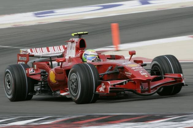 Felipe Massa (Brasilien Ferrari) in seinem Boliden Motorsport Grand Prix Herren Großer Preis von Bahrain 2008, Formel 1 Weltmeisterschaft, F1, F, GP, WM, Einzelbild Manama, Sakhir Motorsport Grand Prix Herren Großer Preis von Bahrain 2008, Formel 1 Weltmeisterschaft, F1, F, GP, WM, Einzelbild Manama, Sakhir