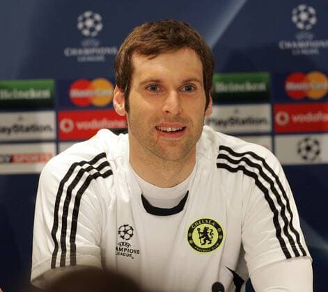 Torwart Petr Cech (Chelsea) - Pressekonferenz - EDITORIAL USE ONLY. No use with unauthorised audio, video, data, fixture lists, club league logos or live services. Online in-match use limited to 120 images, no video emulation. No use in betting, games or single club league player publications. Fußball EC 1 Herren Champions League 2007 2008, Vorschau, Chelsea FC London Einzelbild London Fußball EC 1 Herren Champions League 2007 2008, Vorschau, Chelsea FC London Einzelbild London