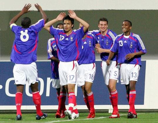 Torjubel Frankreich, u.a. Clement Grenier (2.v.li.) - Fußball EM Herren U17 EM 2008, U 17, Jugend, Junioren, Nachwuchs, Nationalteam, Nationaltrikot, Länderspiel, Gruppe Kundu Freude, Fußball EM Herren U17 EM 2008, U 17, Jugend, Junioren, Nachwuchs, Nationalteam, Nationaltrikot, Länderspiel, Gruppe Kundu Freude,
