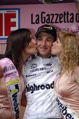 Morris Possoni (Italien High Road), Träger des weißen Trikots nach der 3. Etappe des Giro d Italia 2008 - Radsport Herren Giro d Italia 2008, ditalia, Straßenradsport, Straße, Rad, Vdig Gruppe 3. Etappe: Catania - Milazzo Radsport Herren Giro d Italia 2008, ditalia, Straßenradsport, Straße, Rad, Vdig Gruppe 3. Etappe: Catania - Milazzo