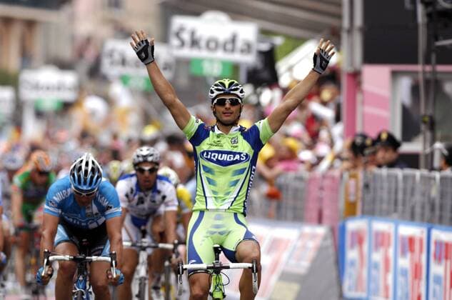 Daniele Bennati (Italien Liquigas, re.) gewinnt vor Erik Zabel (Deutschland Milram, li.) die 3. Etappe des Giro d Italia 2008 - Radsport Herren Giro d Italia 2008, ditalia, Straßenradsport, Straße, Rad, Vdig Gruppe 3. Etappe: Catania - Milazzo Radsport Herren Giro d Italia 2008, ditalia, Straßenradsport, Straße, Rad, Vdig Gruppe 3. Etappe: Catania - Milazzo