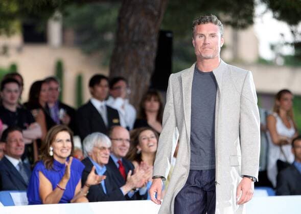 David Coulthard (Schottland Red Bull) bei der Amber Lounge Fashion Show zugunsten von Elton Johns Aids-Stiftung 2008, hi. F1-Boss Bernie Ecdclestone, seine Gattin Slavica Malic und Fürst Albert von Monaco - Motorsport Grand Prix Herren Großer Preis von Monaco 2008, Formel 1 Weltmeisterschaft, F1, F, GP, WM, Einzelbild o0 Model Dressman Monte Carlo Motorsport Grand Prix Herren Großer Preis von Monaco 2008, Formel 1 Weltmeisterschaft, F1, F, GP, WM, Einzelbild o0 Model Dressman Monte Carlo