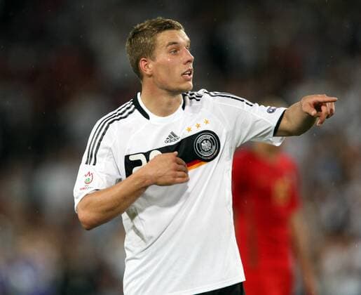 Lukas Podolski (Deutschland) Fußball EM Herren Euro 2008, Länderspiel, Nationalteam, Nationaltrikot Einzelbild Basel