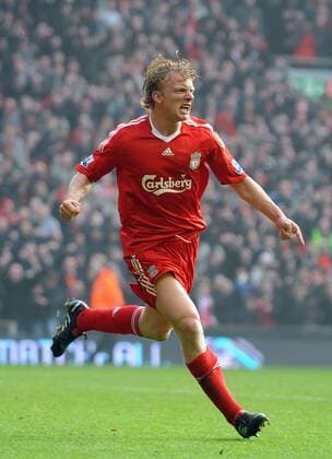 Dirk Kuyt of Liverpool celebrates scoring the winning goal Barclays Premier League FC Liverpool (red) vs. FC Everton (blue) 6th February, 2010 EDITORIAL USE ONLY. No use with unauthorised audio, video, data, fixture lists, club league logos or live services. Online in-match use limited to 120 images, no video emulation. No use in betting, games or single club league player publications. o0 Jubel, Freude o00 Einzelbild, Freisteller,