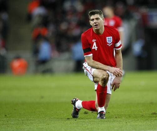 England s Steven Gerrard looks on dejected International Friendly England v Egypt 3rd March, 2010 EDITORIAL USE ONLY. No use with unauthorised audio, video, data, fixture lists, club league logos or live services. Online in-match use limited to 120 images, no video emulation. No use in betting, games or single club league player publications.