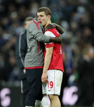 Arsenals Jack Wilshere looks on dejected at the final whistle --- Carling Cup Final, Arsenal London (red) v Birmingham City (blue), 27th February, 2011 EDITORIAL USE ONLY. No use with unauthorised audio, video, data, fixture lists, club league logos or live services. Online in-match use limited to 120 images, no video emulation. No use in betting, games or single club league player publications.