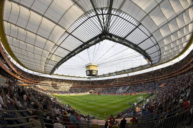 das Stadion in Frankfurt, Uebersicht, allgemein, Feature, Randmotiv, Commerzbank-Arena, Dach, Vorrunde, Spiel 9, Gruppe A, Deutschland (GER) - am 30.06.2011 in Frankfurt Fussball Frauen Weltmeisterschaft 2011 in Deutschland o0 fisheye Totale Sportstätte