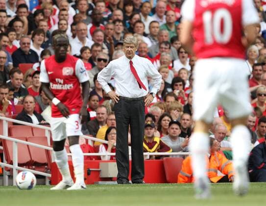 Arsenals Arsene Wenger looks on Barclays Premier League Arsenal v Swansea City 10th September, 2011 EDITORIAL USE ONLY. No use with unauthorised audio, video, data, fixture lists, club league logos or live services. Online in-match use limited to 120 images, no video emulation. No use in betting, games or single club league player publications.