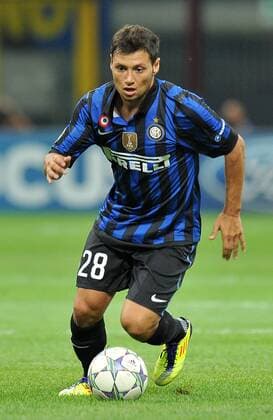 Mauro Zarate (Inter) Milano 14 9 2011 Stadio Giuseppe Meazza Serie A 2011 2012 UEFA Champions League Football Calcio Inter Mailand vs. Trabzonspor allexsabba