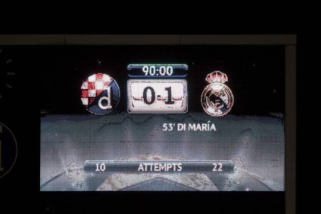 FUSSBALL - CL, Zagreb vs Madrid ZAGREB,KROATIEN,14.SEP.11 - FUSSBALL - UEFA Champions League, Gruppenphase, Dinamo Zagreb vs Real Madrid. Bild zeigt die Anzeigentafel.