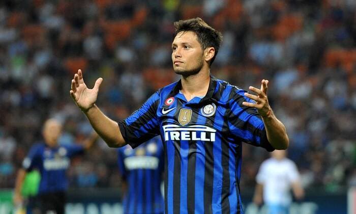 Mauro ZARATE (Inter) Milano 14 9 2011 Stadio Giuseppe Meazza Serie A 2011 2012 UEFA Champions League Football Calcio Inter Vs Trabzonspor allexsabba