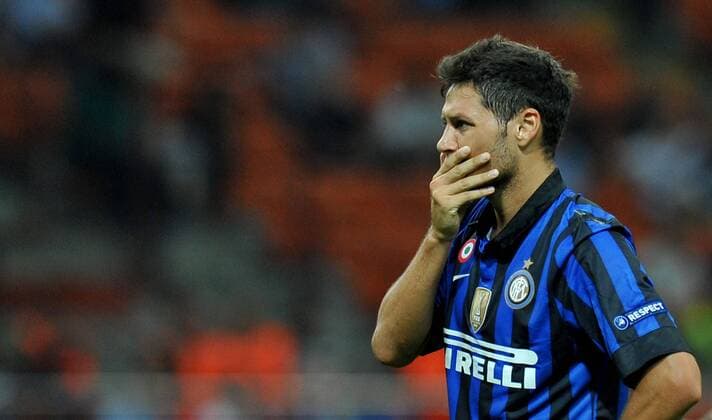 Mauro ZARATE (Inter) Milano 14 9 2011 Stadio Giuseppe Meazza Serie A 2011 2012 UEFA Champions League Football Calcio Inter Vs Trabzonspor allexsabba