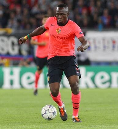 14.09 .2011 Basel , St Jakob Park Fussball UEFA Champions League Gruppenphase FC Basel - Otelul Galati (ROM) 2:1 Jacques Zoua (FC Basel) Einzelbild , Aktion