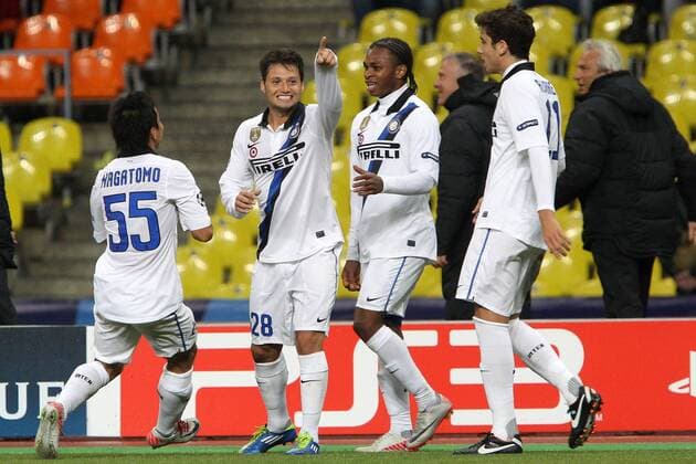 Mauro Zarate Inter Celebration UEFA Champions League 2011 2012 CSKA Moscow vs Inter Milan xPaoloxNuccix PaoloX Nucci