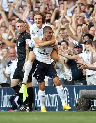 Tottenhams Kyle Walker celebrates scoring his sides second goal Barclays Premier League - Tottenham Hotspur vs. Arsenal FC London - 2nd October, 2011 EDITORIAL USE ONLY. No use with unauthorised audio, video, data, fixture lists, club league logos or live services. Online in-match use limited to 120 images, no video emulation. No use in betting, games or single club league player publications.